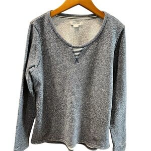 Lucky Lotus California Blue Marled Sweatshirt High Low Hem‎ Size Large